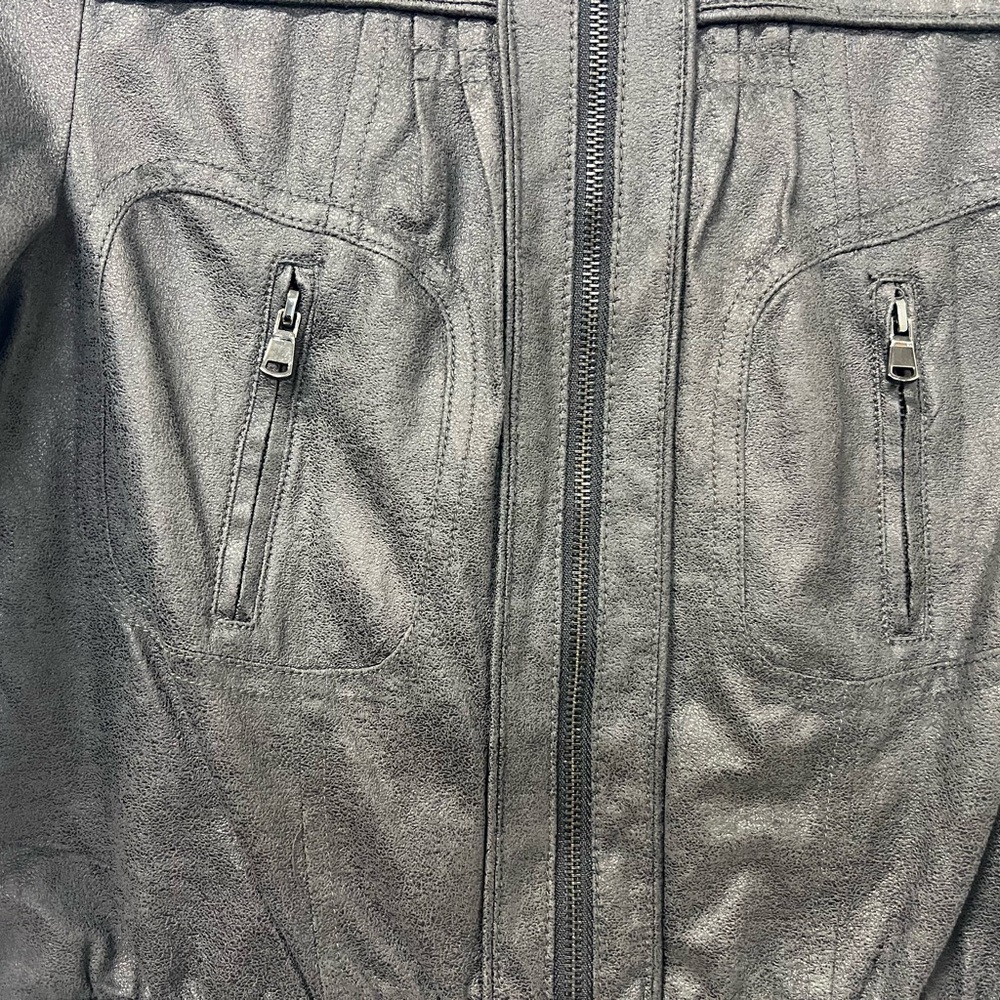 Zara Basic Short Sleeve Jacket, Size Small, Dark … - image 3